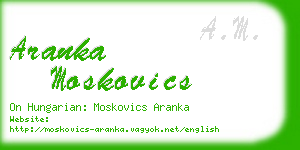 aranka moskovics business card